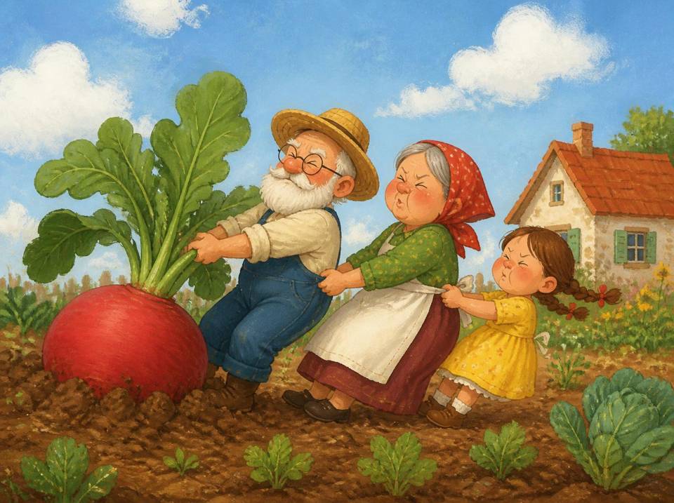 La petite fille rejoint la chaîne